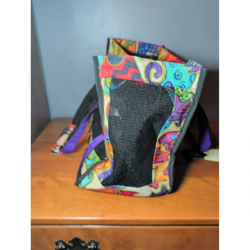Laurel Burch Colorful Cat Art Mesh Pet Carrier Bag New With Tags